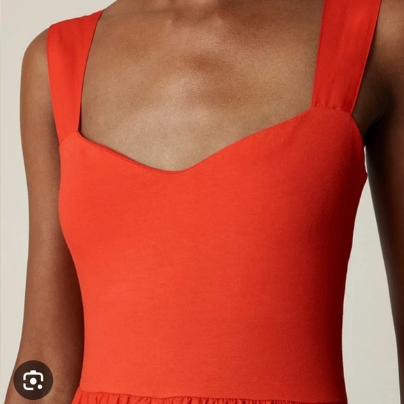 J. Crew Red Pleated Midi Dress Sweetheart Neckline - Picture 3 of 4